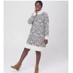 Petite Leopard Turtleneck Dress tags on brand new